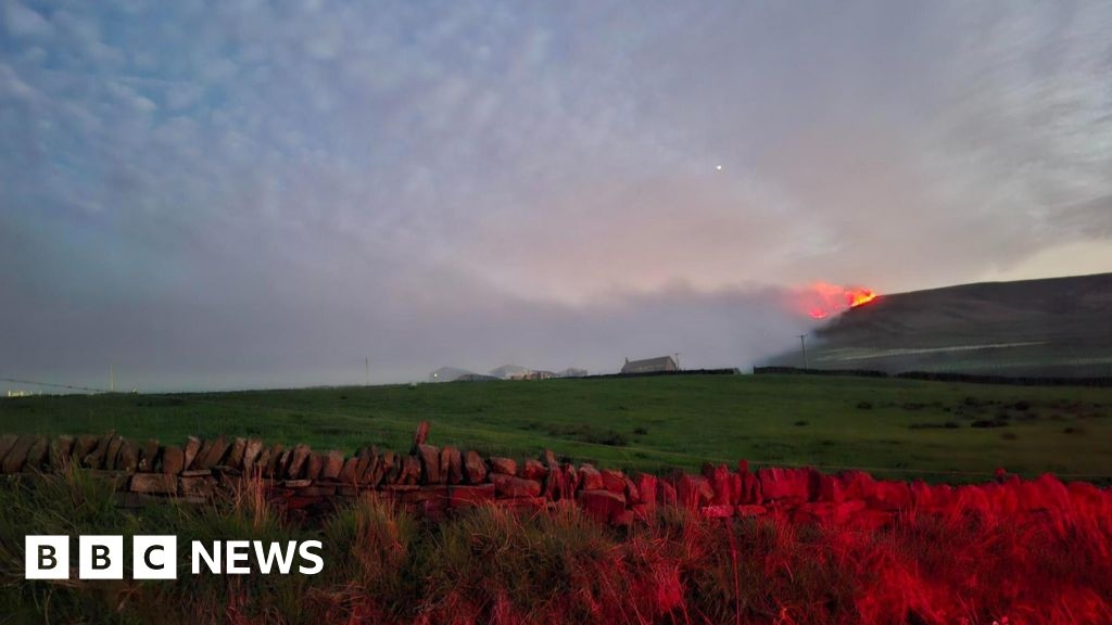Four crews remain at scene of moorland fire near Ripponden