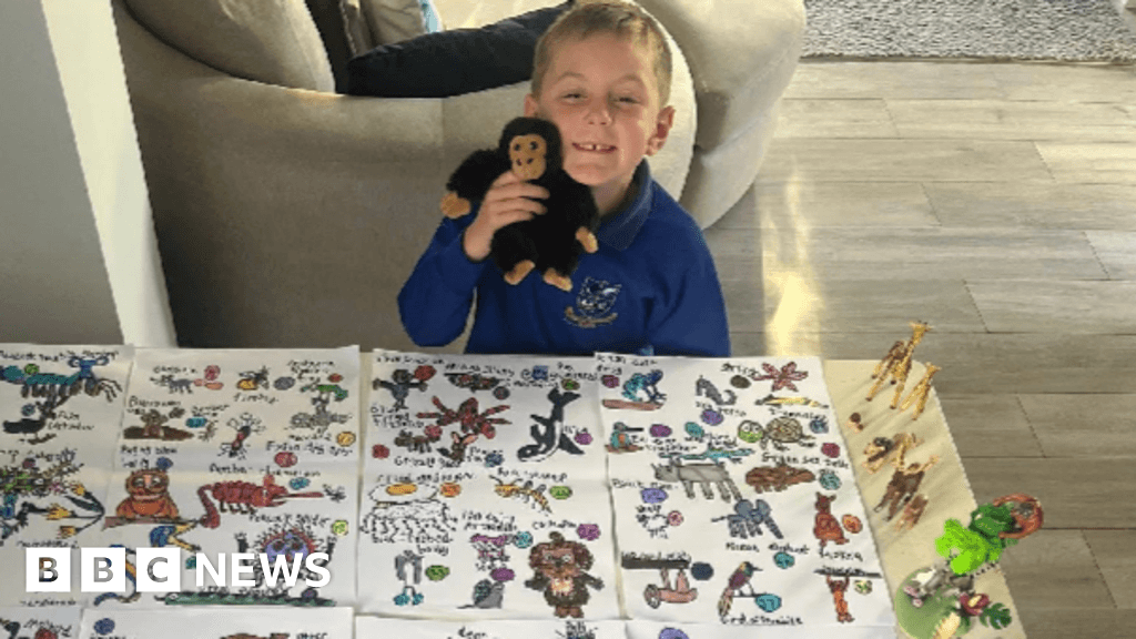 Sir David Attenborough: Boy draws 99 animals for biologist's birthday