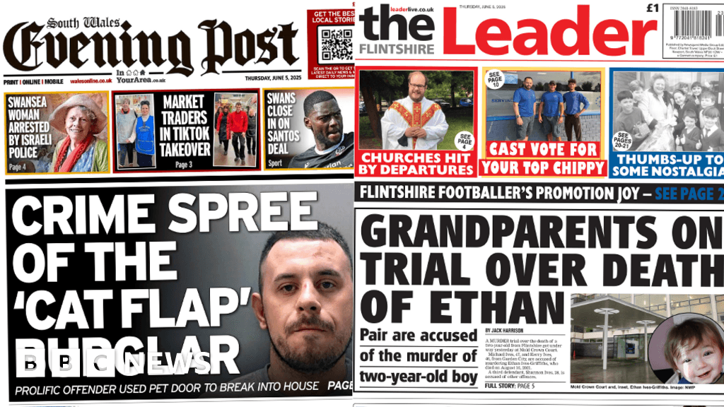 Wales' papers:  Grandparents on trial and cat flap burglar