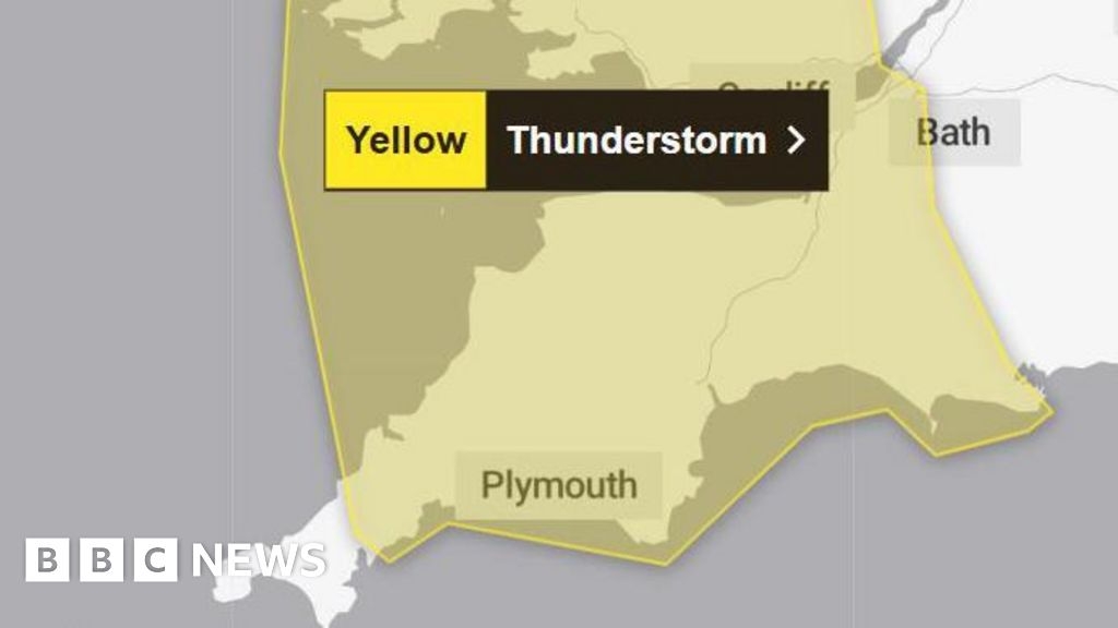 Rain and thunderstorm warnings for Devon & Cornwall