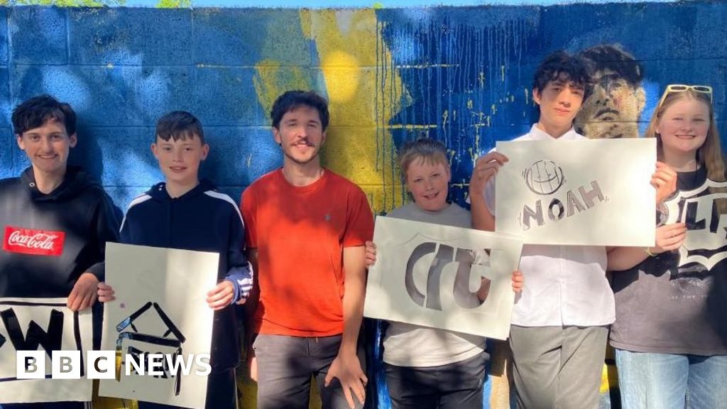 Youth group street art unveiled at Tadcaster Albion AFC