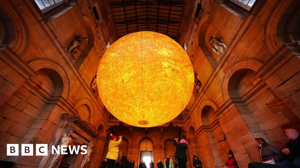 Sun sculpture Helios on show at Northumberland's Seaton Delaval Hall