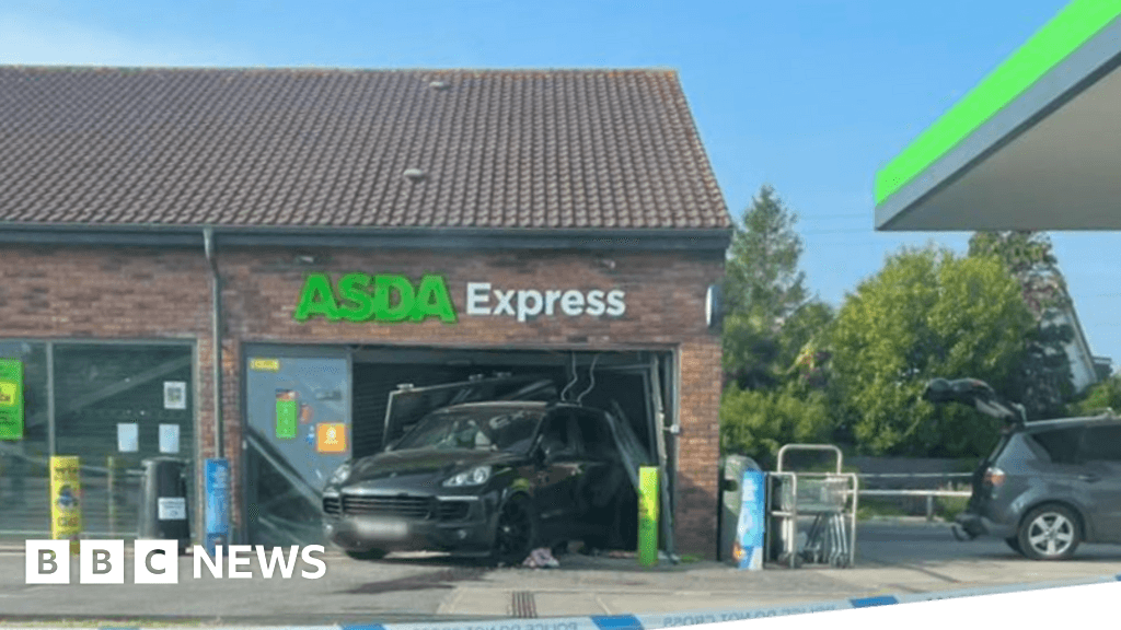 Ram-raiders dump Porsche used to smash Asda petrol station