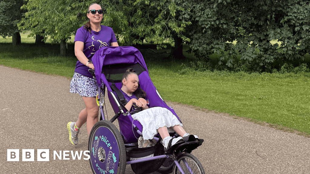 Mum to run Derby half-marathon while pushing daughter