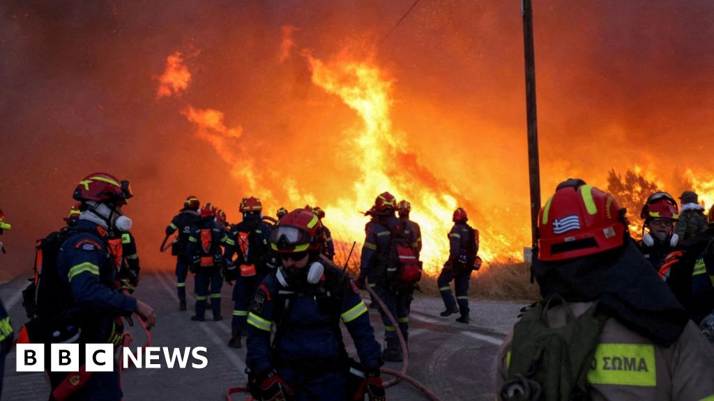 Chios: Wildfires rage on Greek island