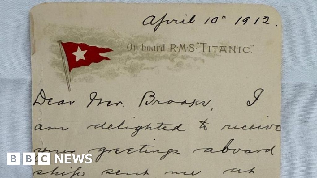 Titanic survivor's 'prophetic' letter up for auction in Wiltshire