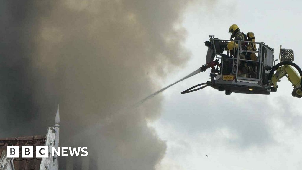 Road closed in Norwich as crews tackle city fire