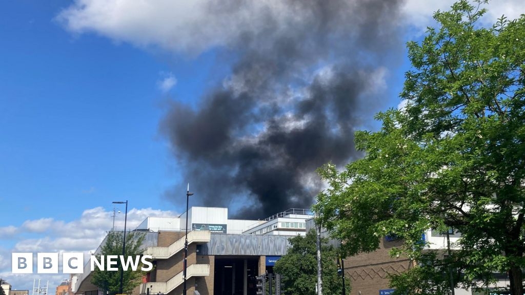 Van fire in Middlesbrough town centre