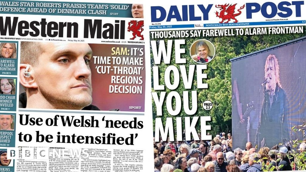 Wales' papers: Thousands say goodbye to Alarm frontman Mike Peters