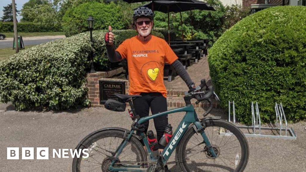 Three-time cancer survivor from Surrey cycles 1,400km for hospice