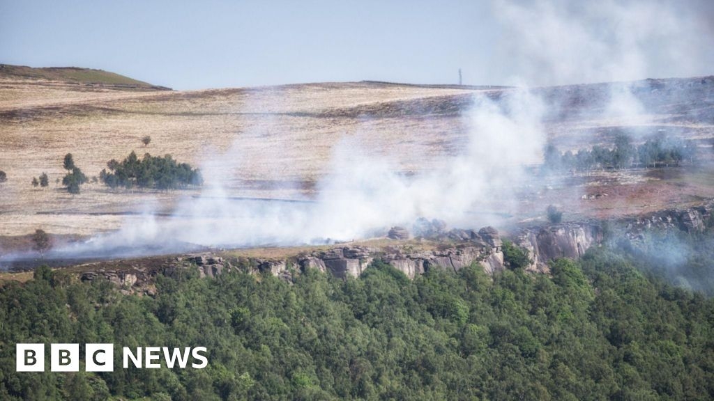 Moorland fire breaks out in Peak District