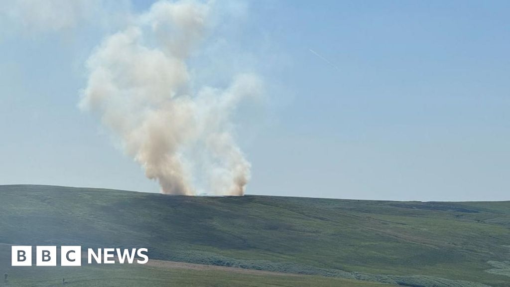 Firefighters tackling Marsden Moor fire