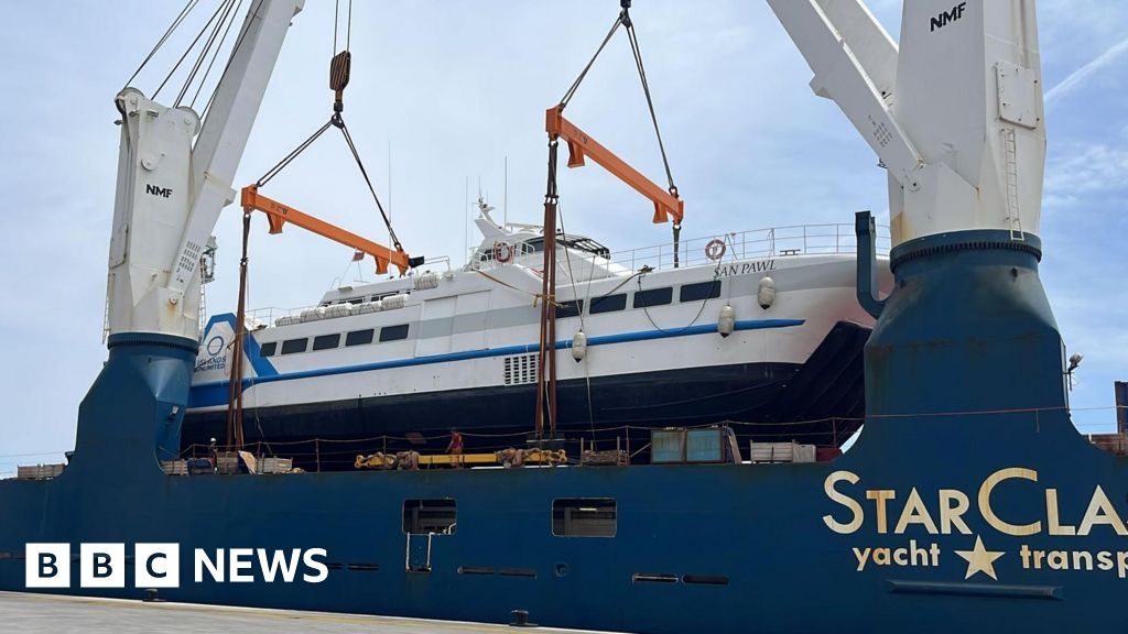 Ferry for new inter-island service en route to Guernsey