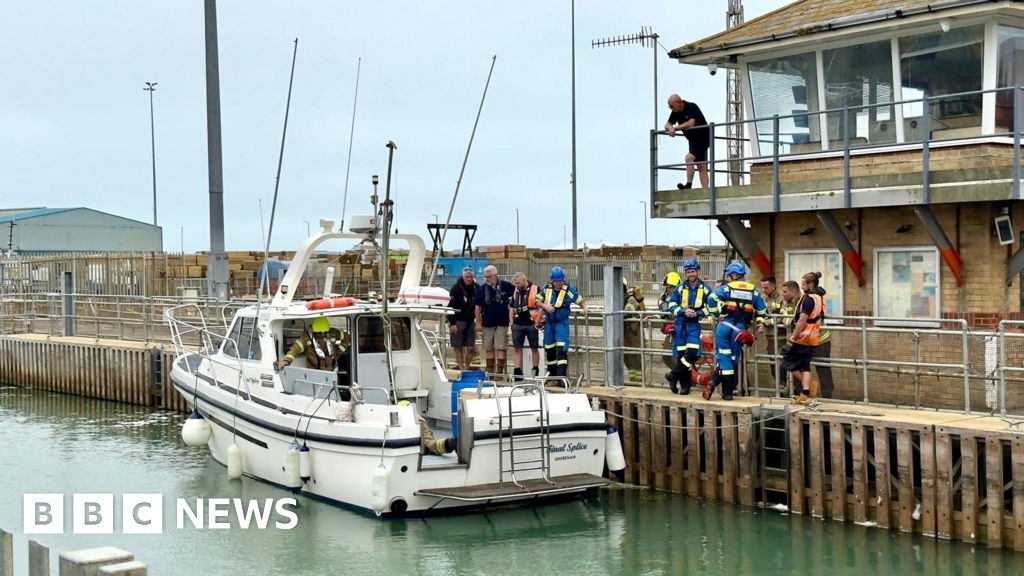 Fire breaks out on yacht carrying eight people off Shoreham coast