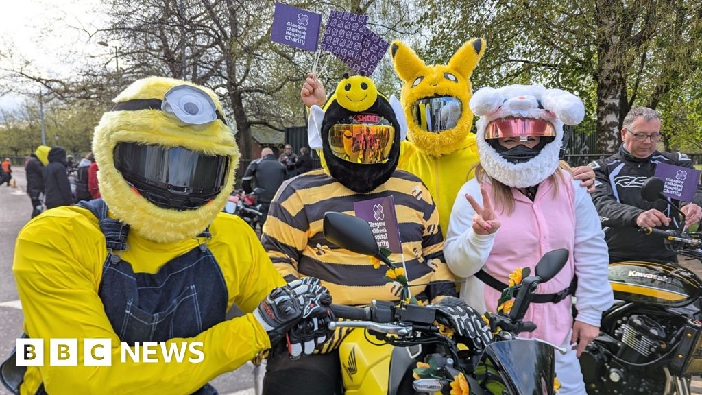 Bikers gather at hospital after Easter charity parade