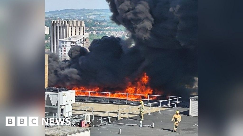 Black smoke as Bristol St Michael's Hospital on fire