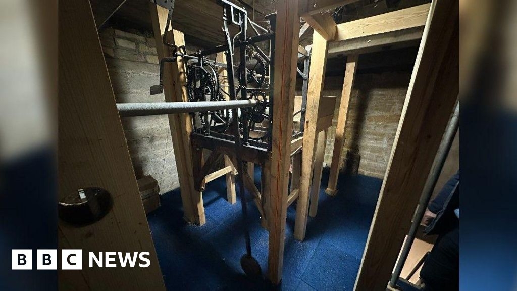 Montacute church clock thought to date from 1400 refurbished
