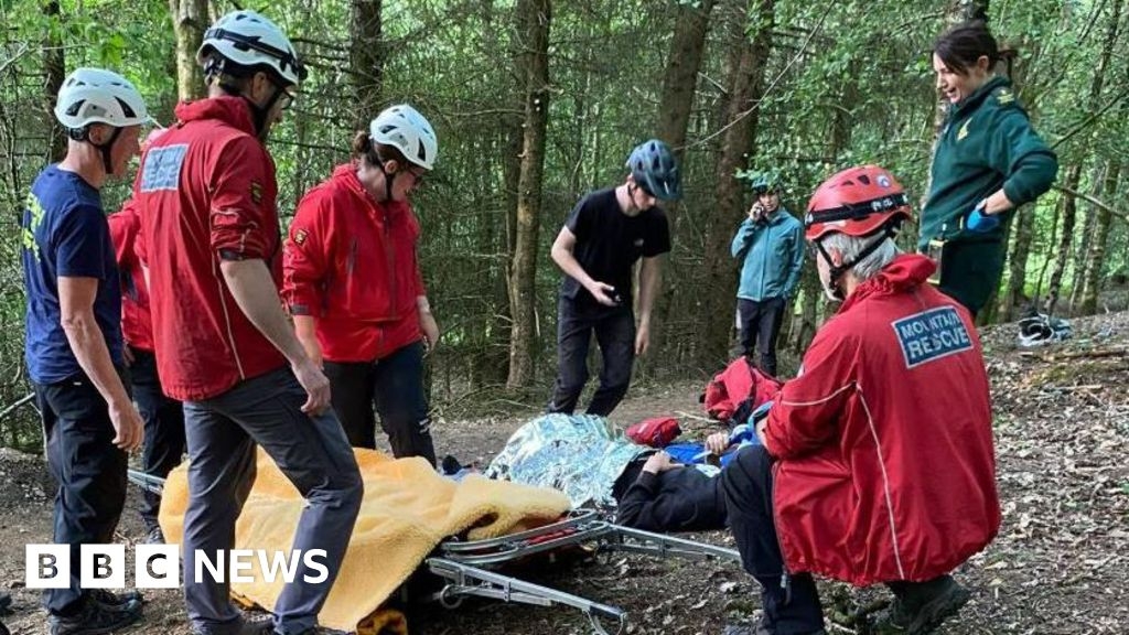Bacup mountain biker rescued from quarry after fall