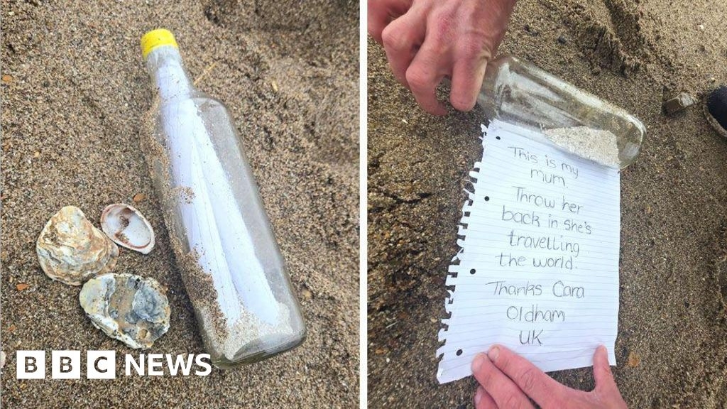 Oldham mum's ashes put in bottle in sea to 'travel the world'