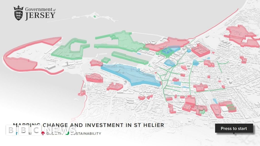 Interactive map to show how St Helier in Jersey is changing