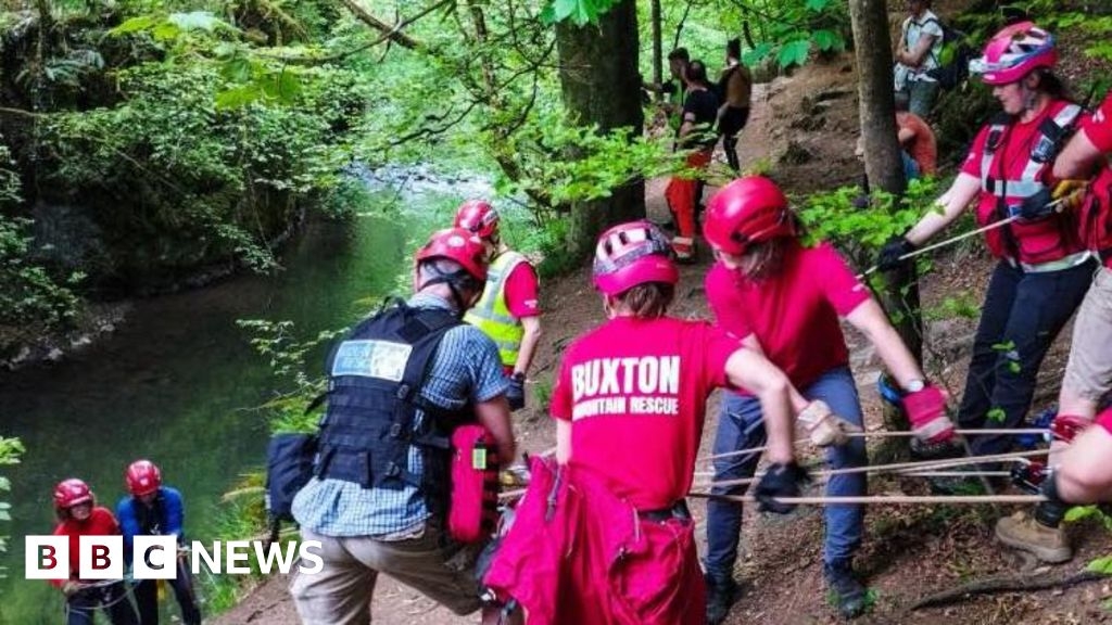 Man on walk rescued after falling into the River Wye in Derbyshire