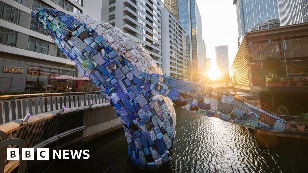 Canary Wharf whale sculpture a reminder of plastic waste in oceans