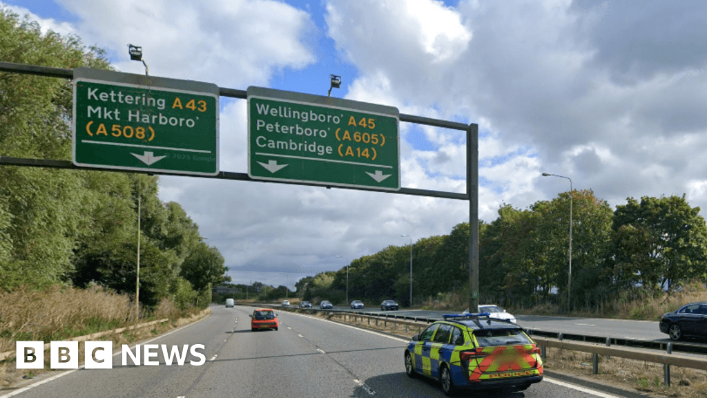 Northampton A45 closed after gas tanker incident