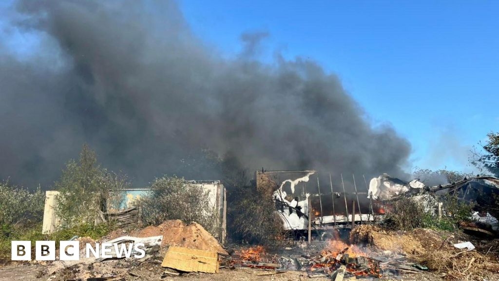 Lorry trailer, caravan and outbuildings wrecked in Lewell blaze