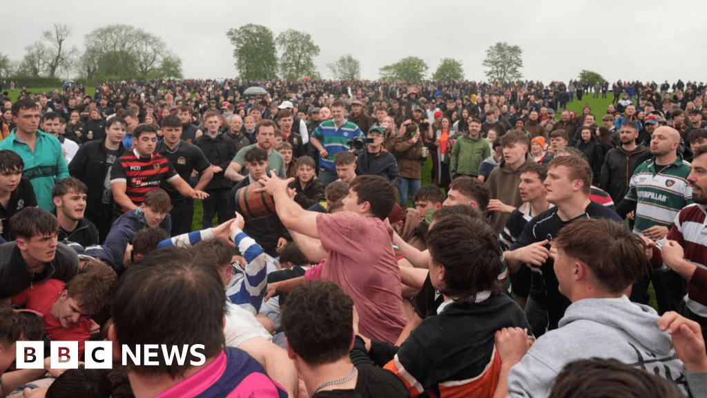 Villages slug it out in Easter Monday Hallaton bottle kicking battle
