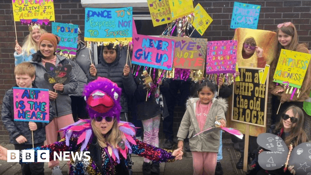 The 'Crow Lane Crow' mascot unveiled in Henbury parade