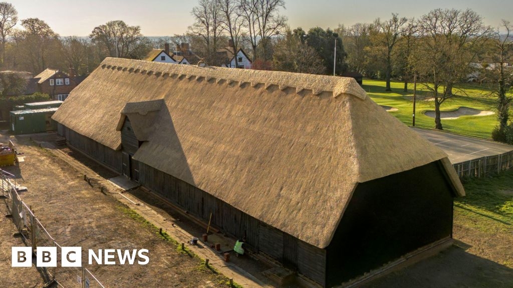 Medieval Upminster barn's thatched roof and repairs complete