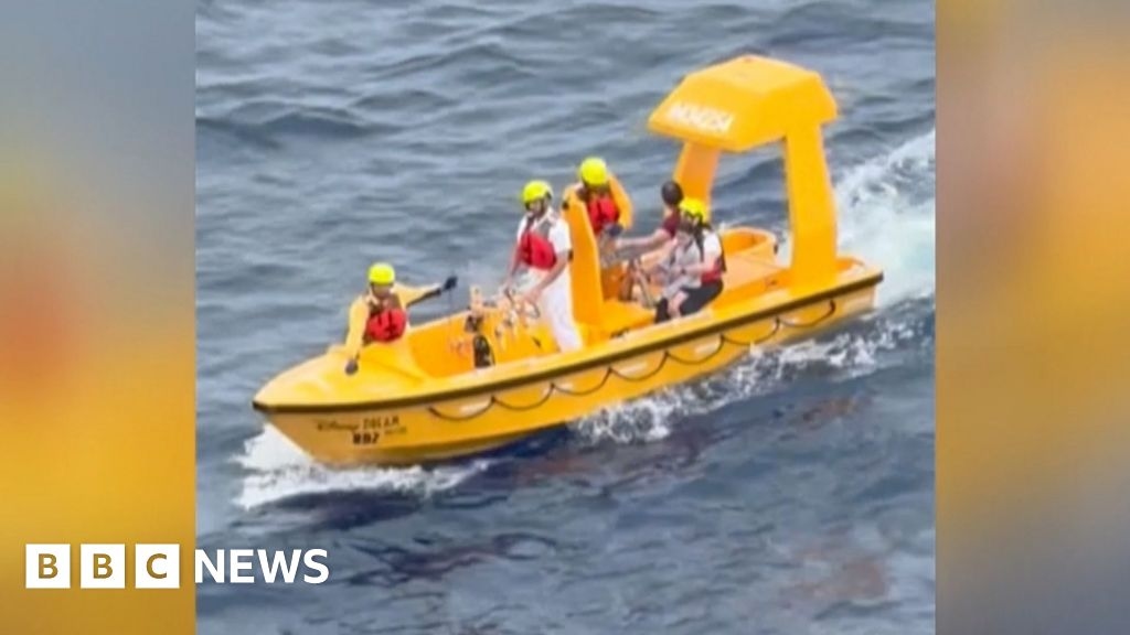 Two rescued after father jumps after child who fell off cruise ship