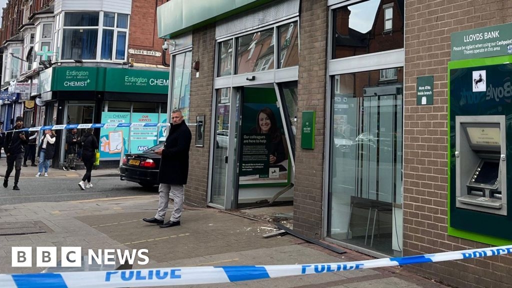 Car crash into Erdington Lloyds Bank leaves two in hospital