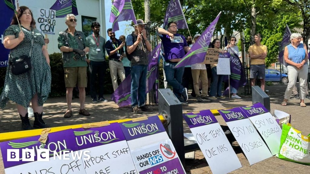 Dorset NHS staff protest against jobs transfer to subsidiary