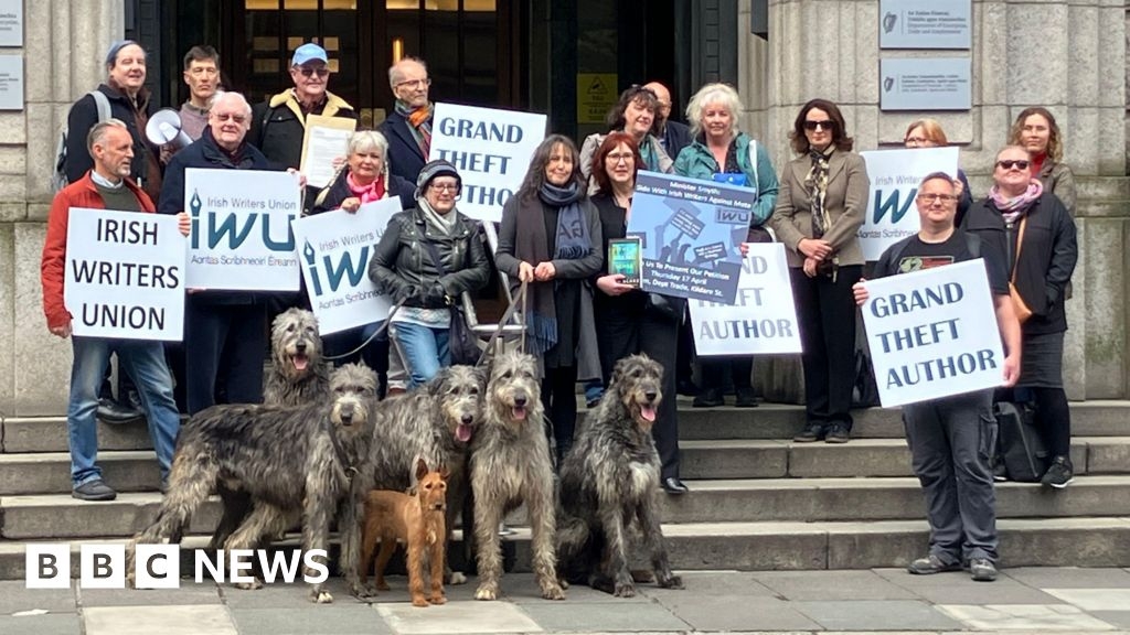 Meta AI: Irish wolfhounds join writer's protest