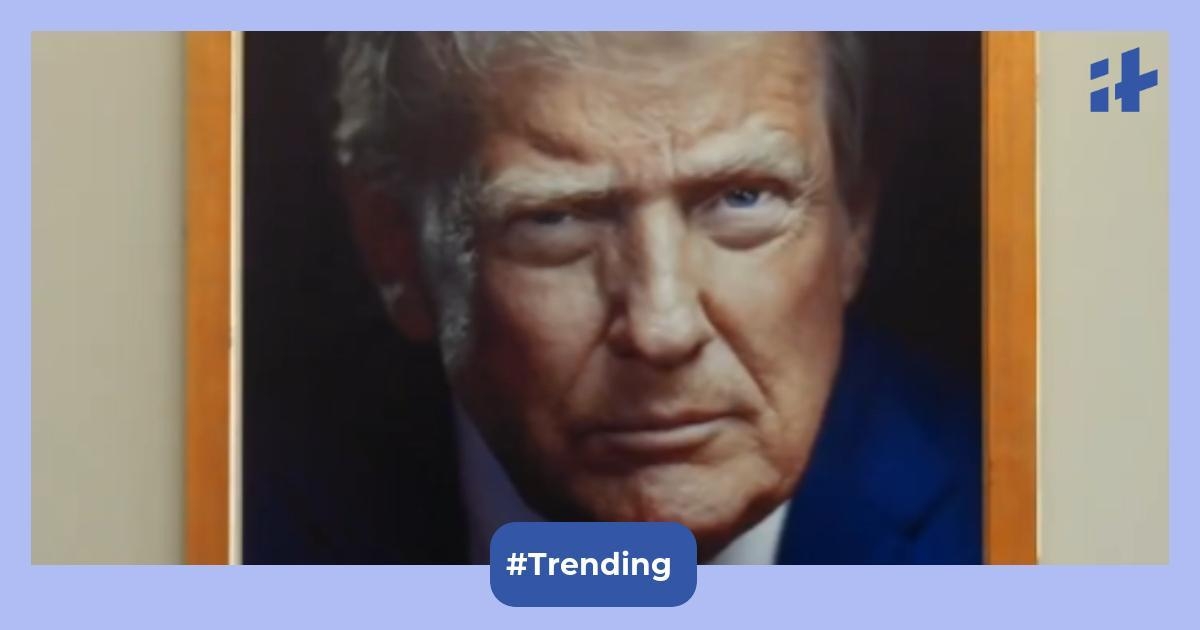 White House unveils Donald Trump's new presidential portrait; netizens find ‘less tension in a gas station Bigfoot drawing'