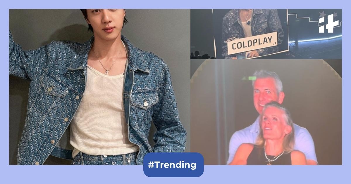 'Hug and duck!' BTS Jin cracks up as ARMY bring up Coldplay concert cheating couple in guessing game
