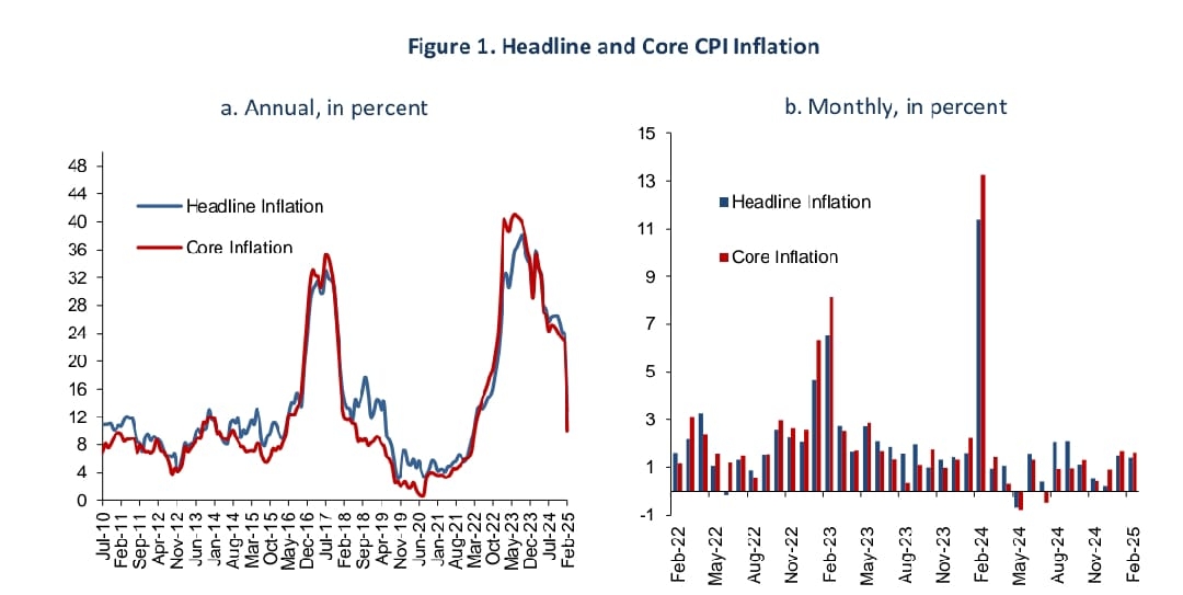 Annual urban inflation drops sharply to 12.8% in February 2025: CBE