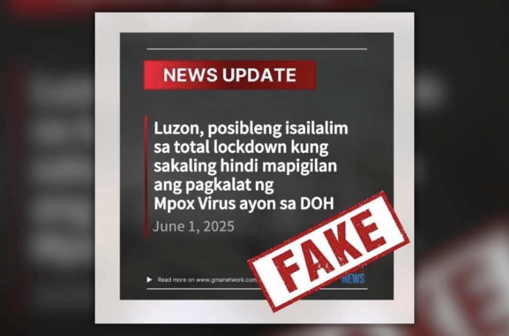 Card claiming Luzon lockdown over Mpox fake, says GMA