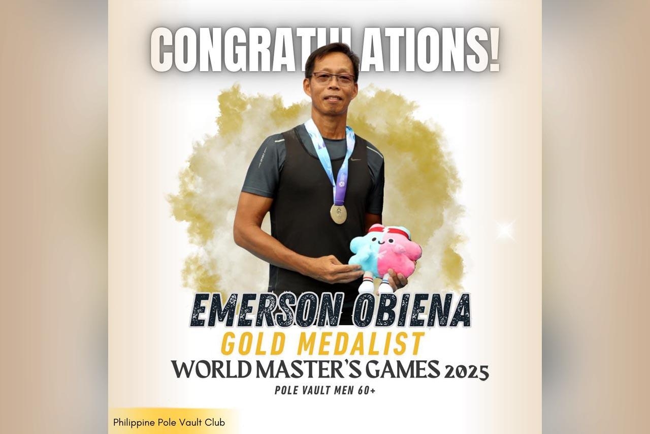 EJ Obiena's father Emerson rules World Masters Games