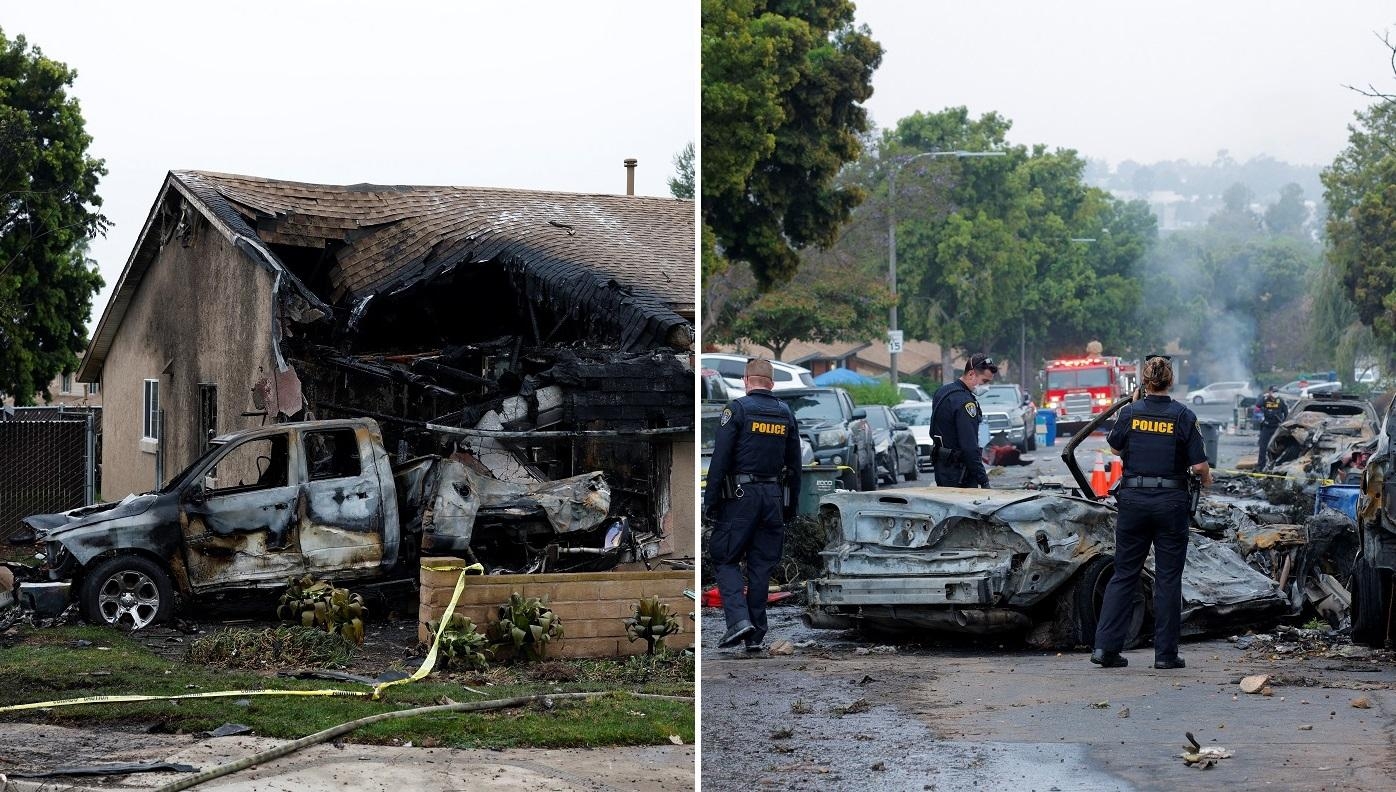 Small plane crashes into San Diego, California street; ‘more than one' fatality