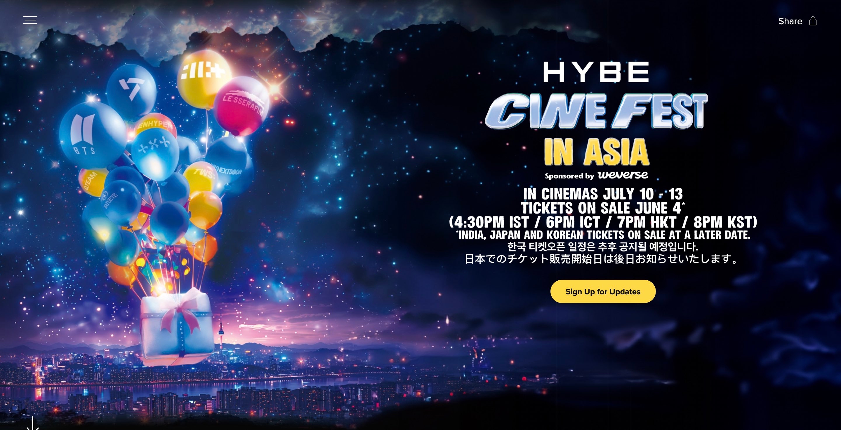 HYBE CineFest in PH to take place in July
