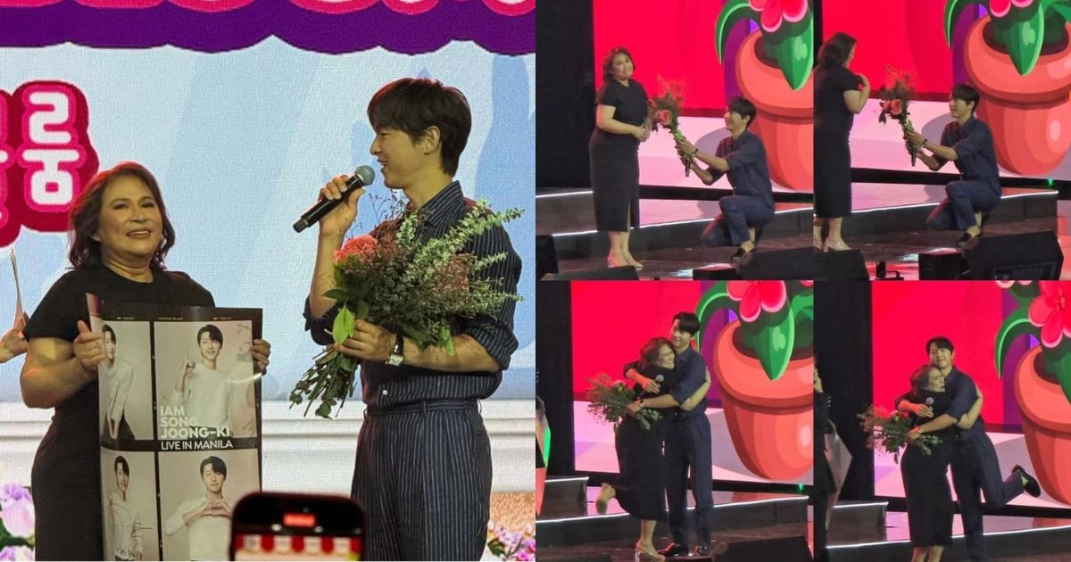 Janice De Belen receives flowers from Song Joong Ki