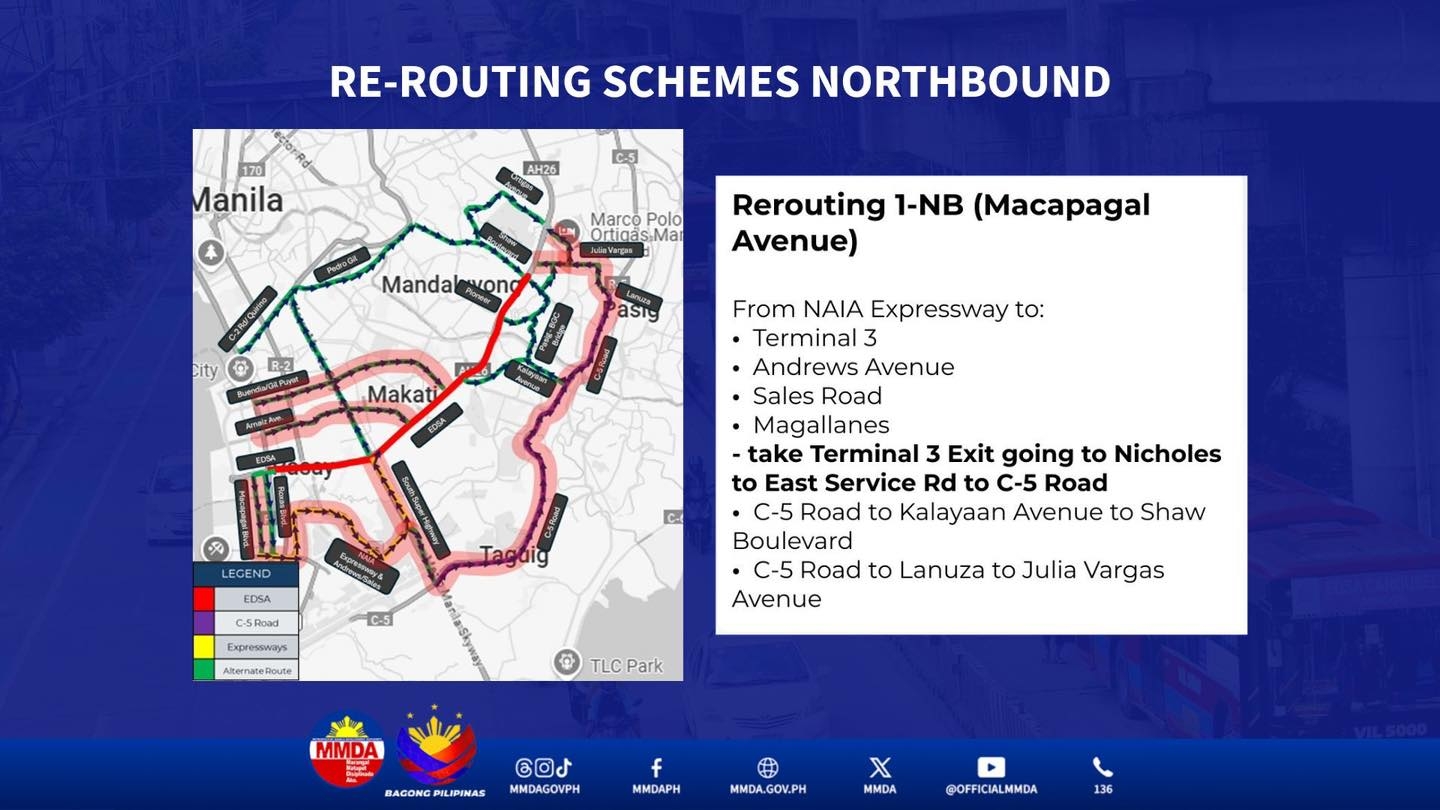 MMDA releases list of alternative routes ahead of EDSA rehab