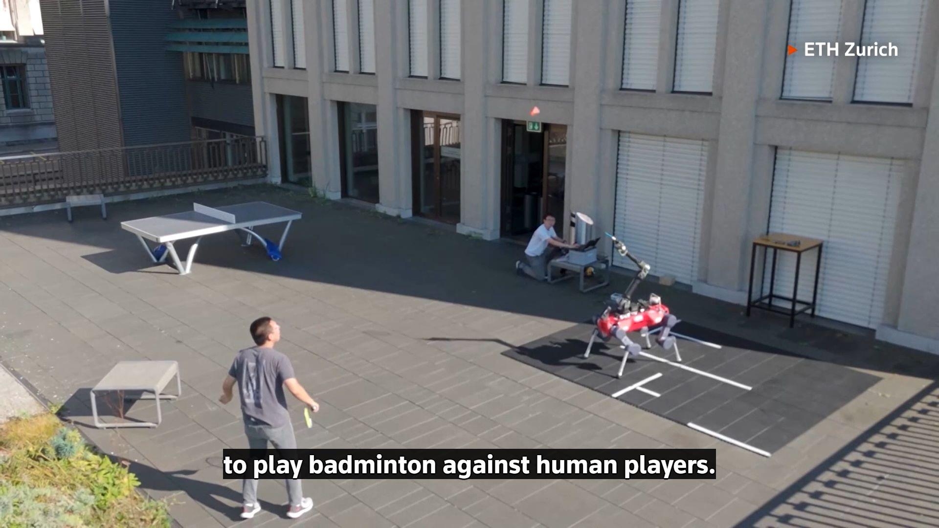 AI-powered badminton robot trained to play against humans