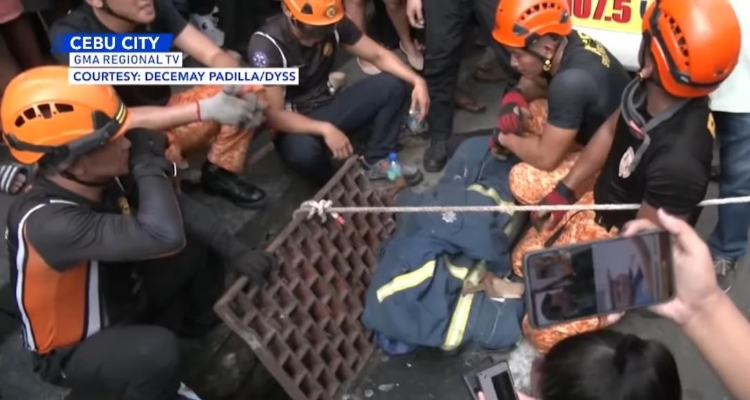Rescuers take hours to free teen's arm from canal grating in Cebu City