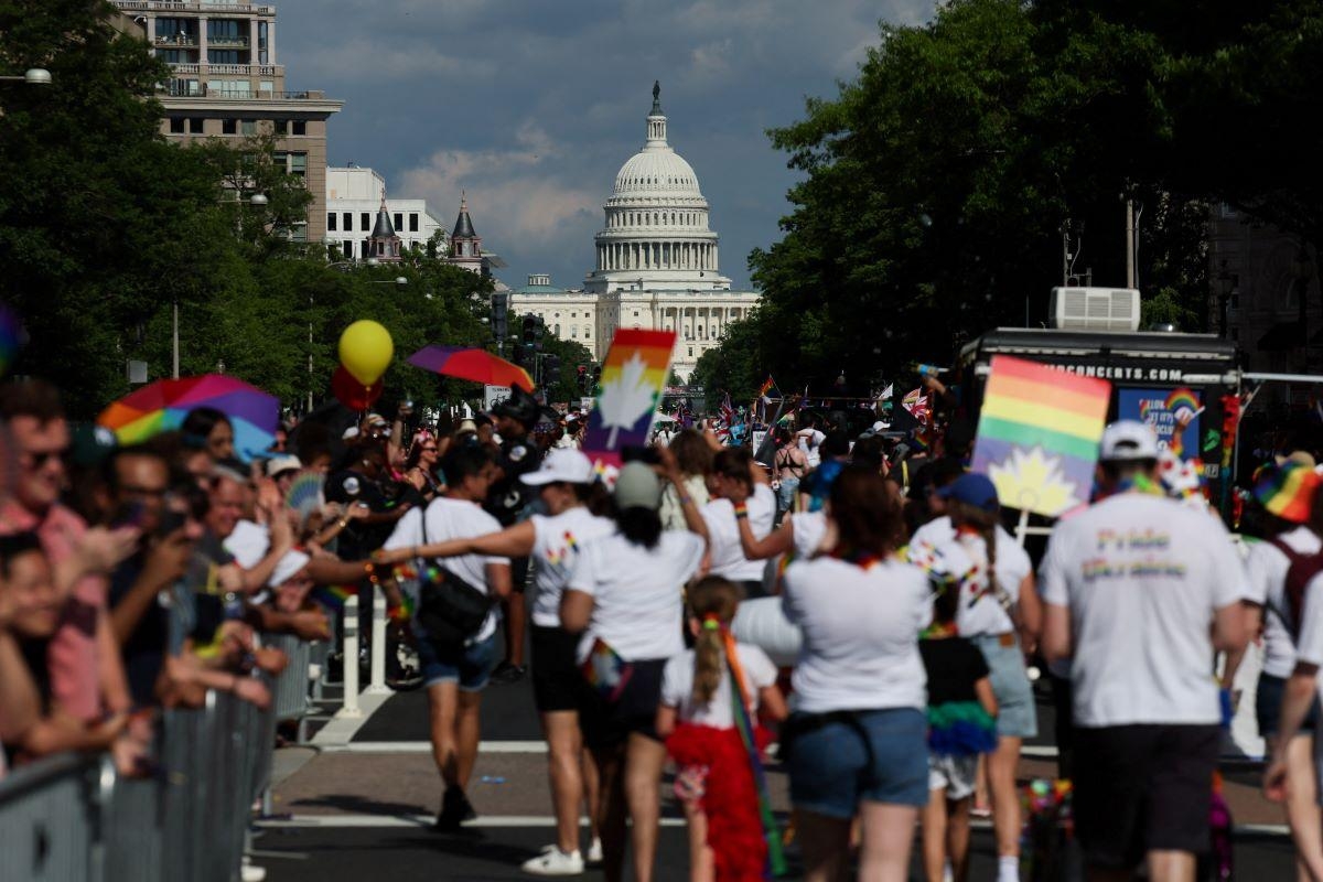 WorldPride parade-goers march through Washington in defiance of Trump