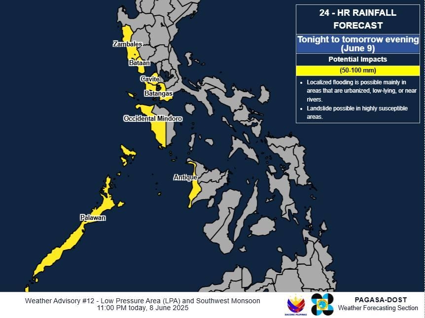 Habagat, LPA to bring more rains to parts of PH Monday