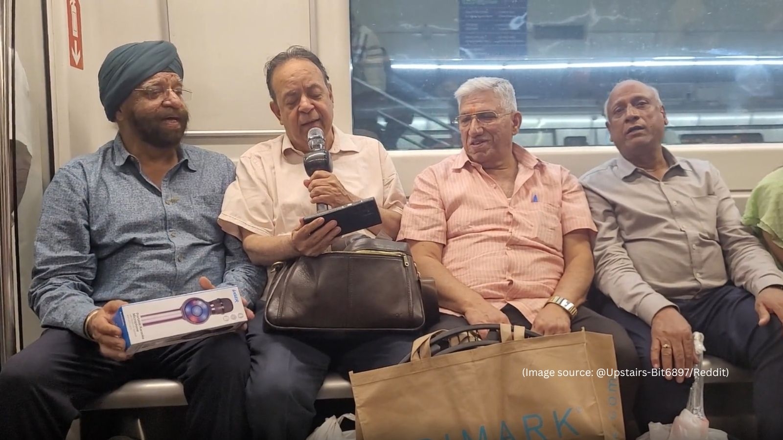 Delhi Metro turns karaoke stage for elderly men; group sings ‘Pyaar Hua Ikrar Hua' in viral video