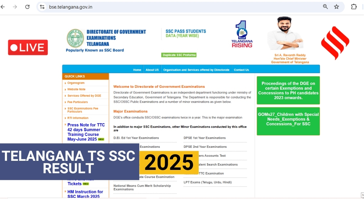 TS SSC 10th Results 2025, Bse.telangana.gov.in LIVE Updates: Telangana SSC public exam results to be declared today